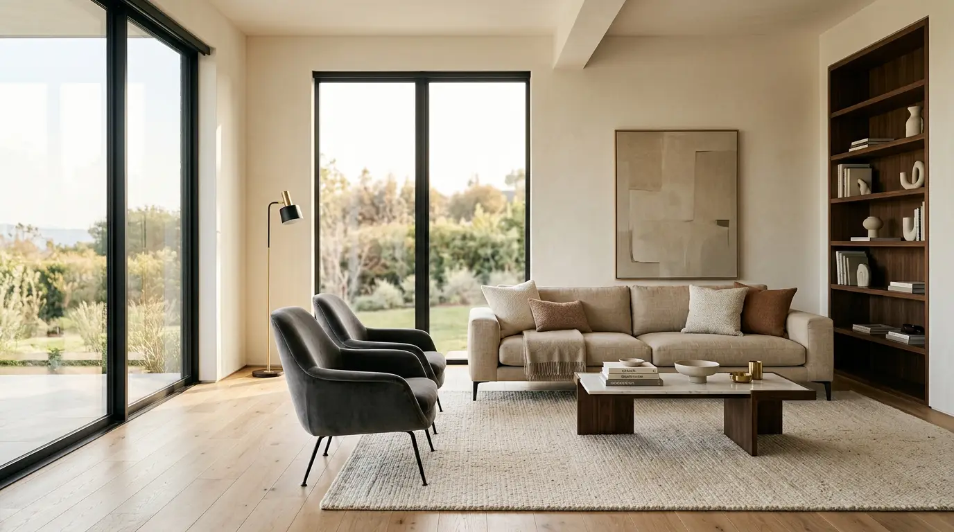 Empty living room ready for plant design
